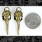 Bronze Finish Faux Raven Skull Pendants - Set of Two - ZB-P15